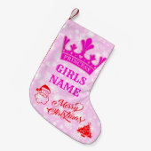 Petite Chaussette De Noël Princesse, princesse rose couronne (Devant (Accrochage))
