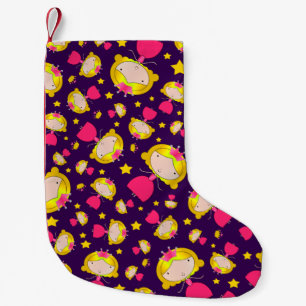 Petite Chaussette De Noël princesses et étoiles violettes