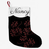 Petite Chaussette De Noël Printemps de Noël Noir Rouge Berry (Devant)