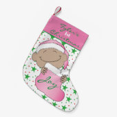 Petite Chaussette De Noël Prise bébé de Noël/rose (Devant (Accrochage))