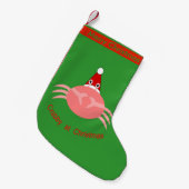 Petite Chaussette De Noël Prise personnalisée de crabe de Noël (Devant (Accrochage))