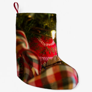 Petite Chaussette De Noël Profondeur D'Un Arbre De Noël