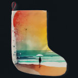 Petite Chaussette De Noël Promenade dans les Waves Abstrait Beach Art<br><div class="desc">Apportez la beauté de la plage dans votre maison avec cette étonnante aquarelle imprimé d'art abstrait. Doté d'un personnage qui se promène dans les vagues par beau temps. Parfait pour votre salon, votre chambre ou votre bureau, cet imprimé est un cadeau idéal pour toute personne qui aime la plage ou...</div>