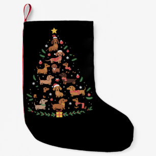 Petite Chaussette De Noël Propriétaire de chiens amateur de teckel arbre de 