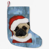 Petite Chaussette De Noël Pug Santa (Devant)