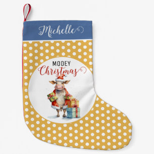 Petite Chaussette De Noël Pun de vache de Noël