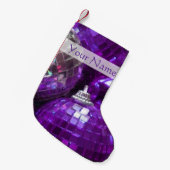 Petite Chaussette De Noël Purple Baubles Texte stocké (Devant (Accrochage))
