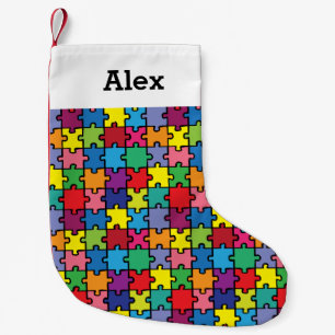 Petite Chaussette De Noël Puzzle personnalisé de sensibilisation sur