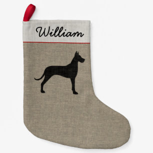 Petite Chaussette De Noël Race de toile de chien de style de Faux de
