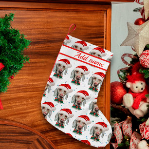 Petite Chaussette De Noël Races de chiens Weimaraner Étoiles de Noël