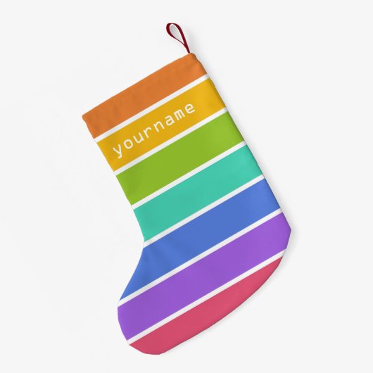 Petite Chaussette De Noël Rainbow Colours personnalisé Stockage de Noël (Dos (Accrochage))