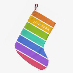 Petite Chaussette De Noël Rainbow Colours personnalisé Stockage de Noël