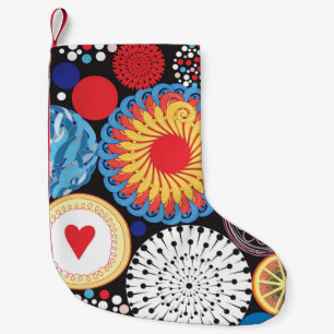 Petite Chaussette De Noël Rayon foncé : Motif circulaire lumineux
