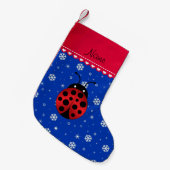 Petite Chaussette De Noël Rayure bleue de rouge de flocons de neige de (Devant (Accrochage))
