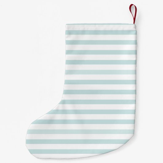 Petite Chaussette De Noël Rayure horizontale de lt Blue et blanc (Dos)