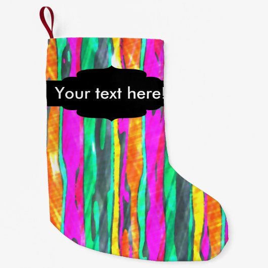 Petite Chaussette De Noël Rayures d'aquarelles (Devant)