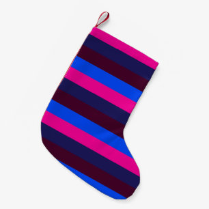 Petite Chaussette De Noël Rayures néon de minuit