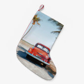 Petite Chaussette De Noël Re coléoptère à côté des cocotiers (Devant (Accrochage))