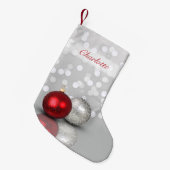 Petite Chaussette De Noël Red and Silver Christmas Ornaments Elegant (Devant (Accrochage))