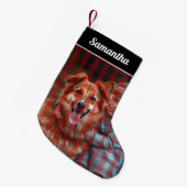 Petite Chaussette De Noël Red Black Buffalo Plaid Personalized photo (Devant (Accrochage))