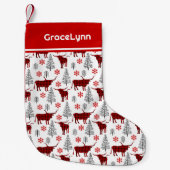 Petite Chaussette De Noël Red Buffalo Plaid Longhorn Motif (Devant)