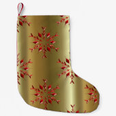 Petite Chaussette De Noël Red Christmas Stars on Gold (Devant)