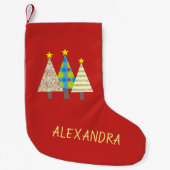 Petite Chaussette De Noël Red Christmas Tree Personalized (Devant)