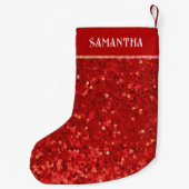 Petite Chaussette De Noël Red Digital Glitter & Sparkles (Dos)