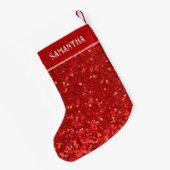 Petite Chaussette De Noël Red Digital Glitter & Sparkles (Dos (Accrochage))