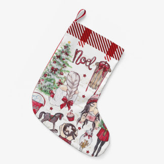 Petite Chaussette De Noël Red |Éléments de Noël de couleur d'aquarelle