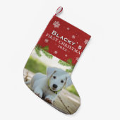 Petite Chaussette De Noël Red First Christmas Puppe photo Pine Snowflake (Devant (Accrochage))