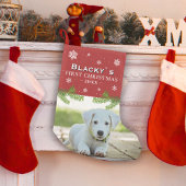 Petite Chaussette De Noël Red First Christmas Puppe photo Pine Snowflake