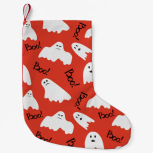 Petite Chaussette De Noël Red Ghosts : Motif Vintage d'Halloween