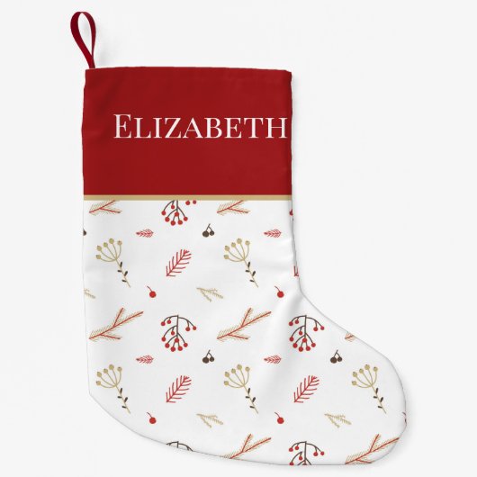 Petite Chaussette De Noël Red Holly Berry Noël Stocking (Devant)