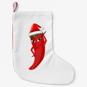 Petite Chaussette De Noël Red Hot Pepper Diva Avec Casquette Santas