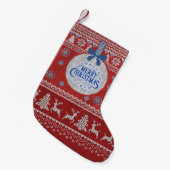 Petite Chaussette De Noël Red Knit Merry Christmas Stocking (Devant (Accrochage))