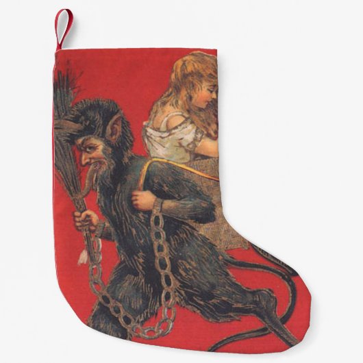 Petite Chaussette De Noël Red Krampus Kidnapping fille de prière (Devant)