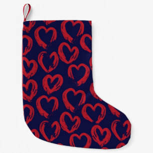 Petite Chaussette De Noël Red Navy Heart en forme de Valentine’s Day - sans