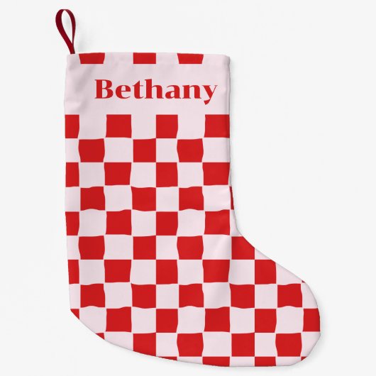 Petite Chaussette De Noël Red Pink Retro Groovy  (Devant)