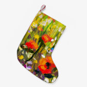 Petite Chaussette De Noël Red Poppies Champ peinture Abstraite (Devant (Accrochage))