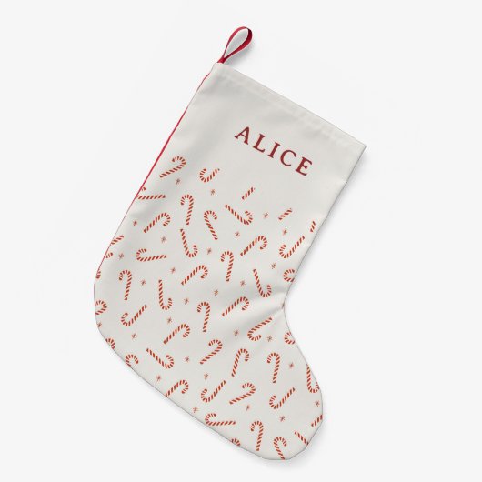 Petite Chaussette De Noël Red Sucre de canne Stars Festive (Devant (Accrochage))