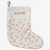 Petite Chaussette De Noël Red Sucre de canne Stars Festive (Devant)