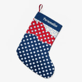 Petite Chaussette De Noël Red White & Blue American Stars Noël (Devant (Accrochage))