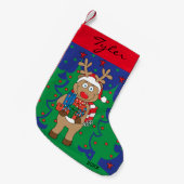 Petite Chaussette De Noël Reindeer de Noël Présents Stocking (Devant (Accrochage))