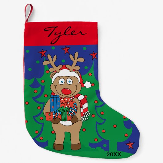 Petite Chaussette De Noël Reindeer de Noël Présents Stocking (Devant)