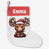 Petite Chaussette De Noël Reindeer Joyeux Noël Animaux d'hiver Moose (Devant)