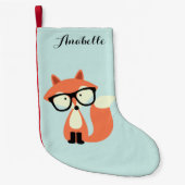 Petite Chaussette De Noël Renard rouge Hipster (Devant)