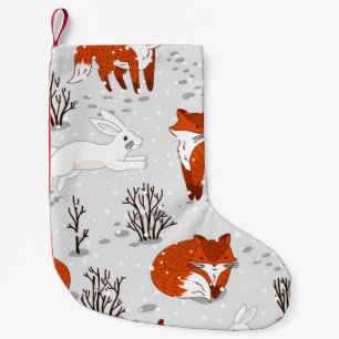 Petite Chaussette De Noël Renards d'hiver Bunny Motif sans couture