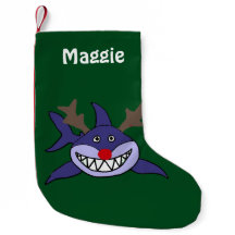 Requin drôle de Noël avec le nez rouge