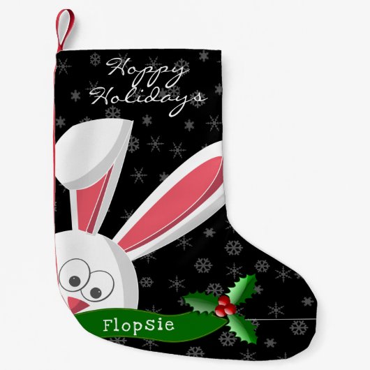 Petite Chaussette De Noël Réservation de Noël des lapins de Noël (Devant)